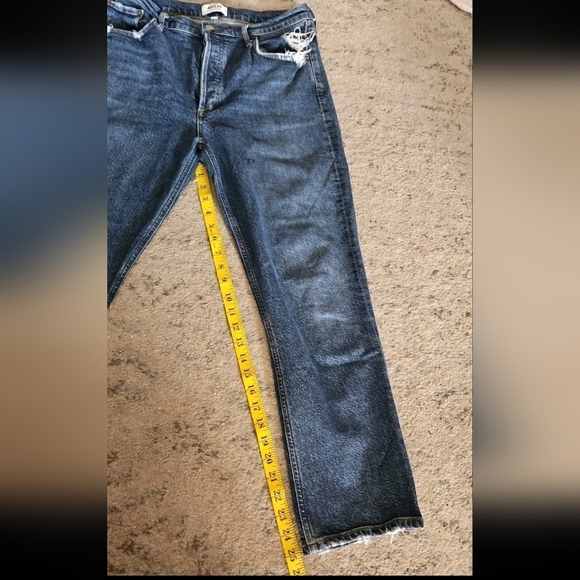 Agolde Womens Dark Wash Riley High Rise Straight Crop Jean In Control 30 - Picture 11 of 11